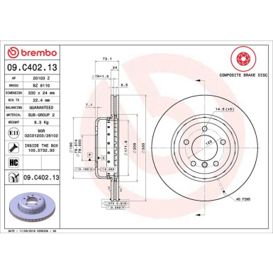 Brembo | Bremsscheibe | 09.C402.13