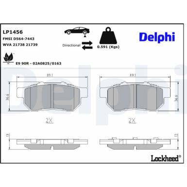LP1456 Bremsbelagsatz, Scheibenbremse
