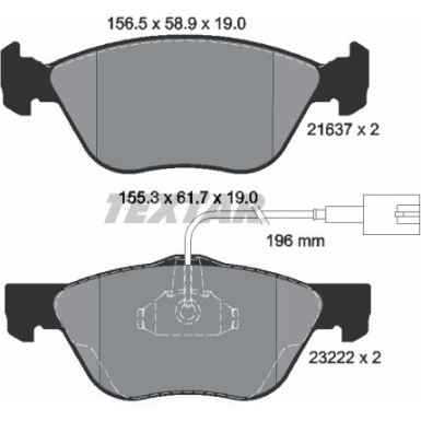 Textar Bremsbelagsatz, Scheibenbremse Q+ 2163702