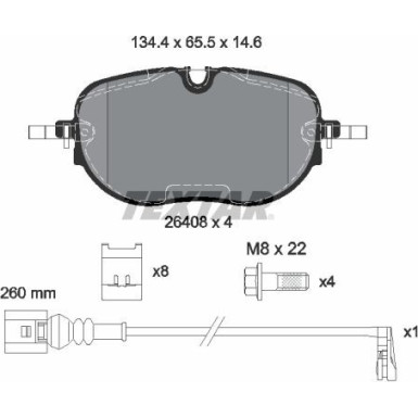 2640801 Bremsbelagsatz, Scheibenbremse