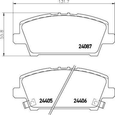 Hella | Bremsbelagsatz, Scheibenbremse | 8DB 355 006-911