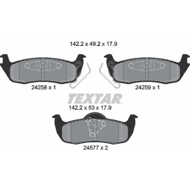 Textar Bremsbelagsatz, Scheibenbremse Q+ 2425801