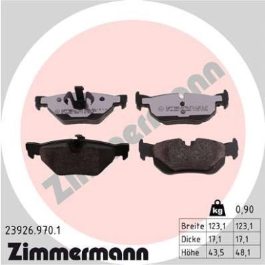 Zimmermann | Bremsbelagsatz, Scheibenbremse | 23926.970.1