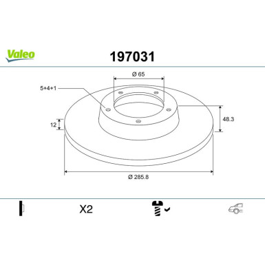 Valeo | Bremsscheibe | 197031