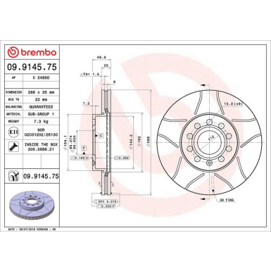 Brembo | Bremsscheibe | 09.9145.75