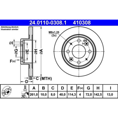 24.0110-0308.1 Bremsscheibe 24.0110-0308.1 Bremsscheibe