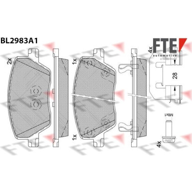 FTE | Bremsbelagsatz, Scheibenbremse | 9011229