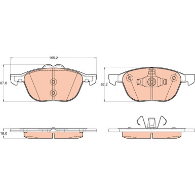 GDB2043 Bremsbelagsatz, Scheibenbremse