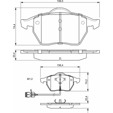 BOSCH Bremsbelagsatz, Scheibenbremse 0 986 460 937