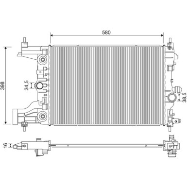 Valeo | Kühler, Motorkühlung | 701244