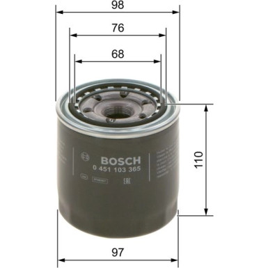 BOSCH 0 451 103 365 Ölfilter BOSCH 0 451 103 365 Ölfilter