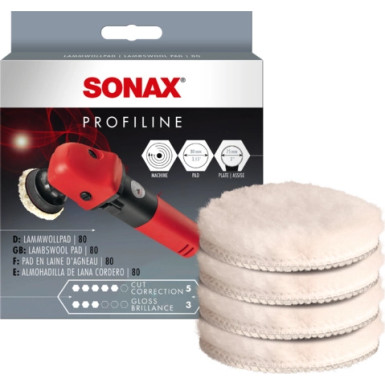 SONAX | Aufsatz, Poliermaschine | LammwollPad 80 D/GB/F/E | 04941410