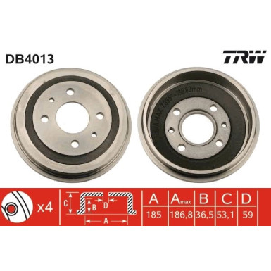 TRW | Bremstrommel | DB4013