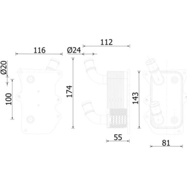 Mahle | Ölkühler, Motoröl | CLC 276 000S