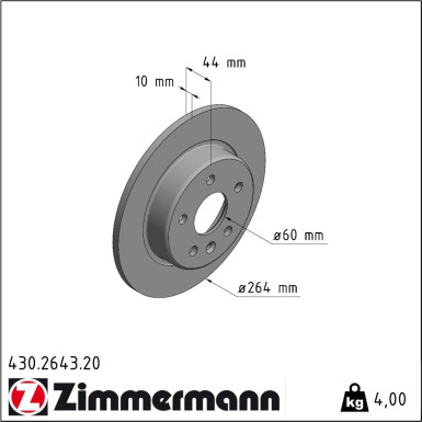 Zimmermann Bremsscheibe Coat Z 430.2643.20
