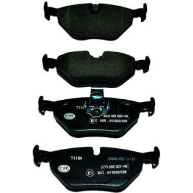 Hella | Bremsbelagsatz, Scheibenbremse | 8DB 355 007-981