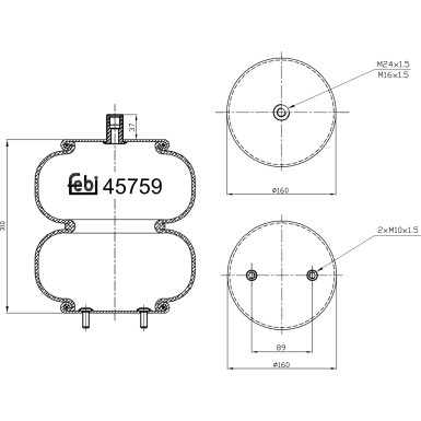 FEBI BILSTEIN 45759 Federbalg, Luftfederung