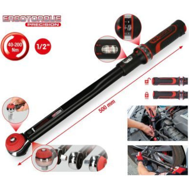 Drehmomentschlüssel-Satz | KS TOOLS 1/2" Ratschen Drehmomentschlüssel Drehknopf 40-200 Nm | 516.1442