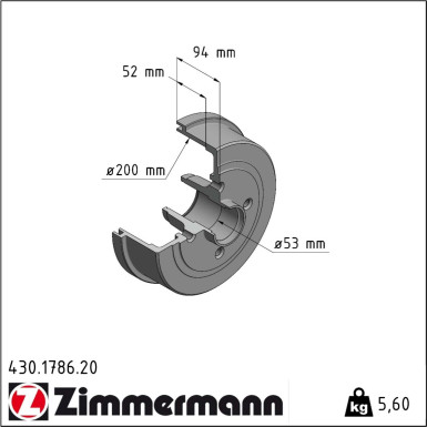 Zimmermann Bremstrommel Coat Z 430.1786.20