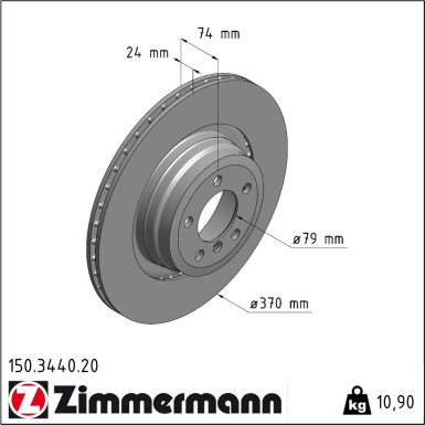 Zimmermann Bremsscheibe Coat Z 150.3440.20
