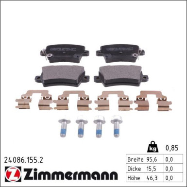 Zimmermann Bremsbelagsatz, Scheibenbremse 24086.155.2