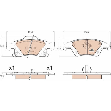 GDB4448 Bremsbelagsatz, Scheibenbremse COTEC