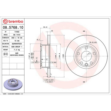 Brembo | Bremsscheibe | 08.5768.10