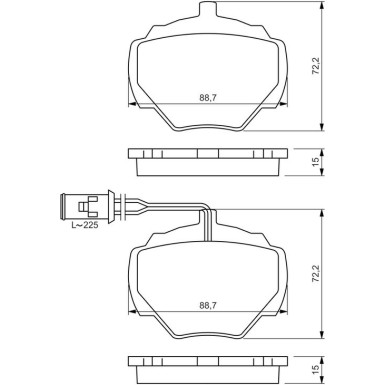 BOSCH Bremsbelagsatz, Scheibenbremse 0 986 424 267