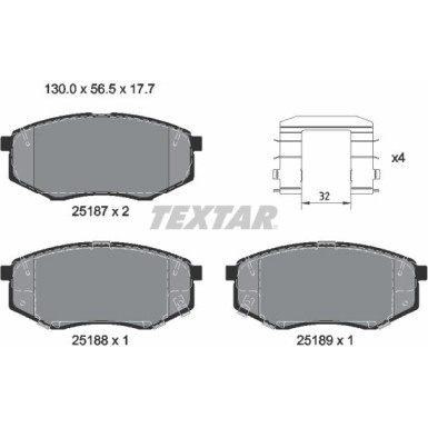 Textar Bremsbelagsatz, Scheibenbremse Q+ 2518701