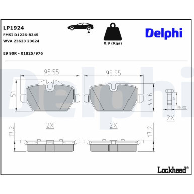 LP1924 Bremsbelagsatz, Scheibenbremse