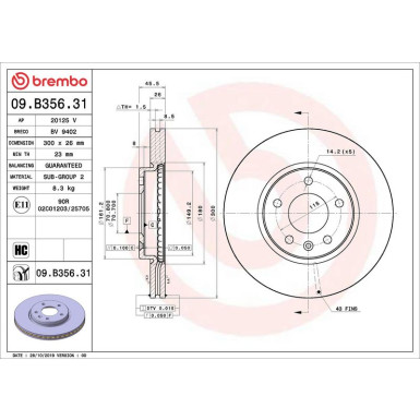 09.B356.31 Bremsscheibe PRIME LINE - UV Coated 09.B356.31 Bremsscheibe PRIME LINE - UV Coated