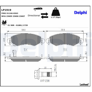 LP1919 Bremsbelagsatz, Scheibenbremse