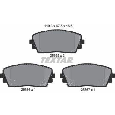 Textar Bremsbelagsatz, Scheibenbremse Q+ 2536501