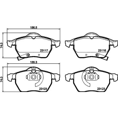 Hella | Bremsbelagsatz, Scheibenbremse | 8DB 355 008-141