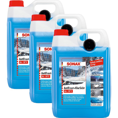 3x SONAX Frostschutz, Scheibenreinigungsanlage AntiFrost+KlarSicht bis -18 °C Citrus 01345000 3x SONAX Frostschutz, Scheibenreinigungsanlage AntiFrost+KlarSicht bis -18 °C Citrus 01345000