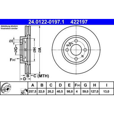 ATE | Bremsensatz, Scheibenbremse | 13.0460-7360.2, 24.0122-0197.1