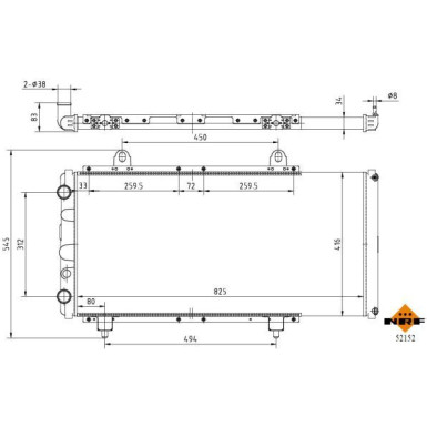 NRF | Kühler, Motorkühlung | 52152