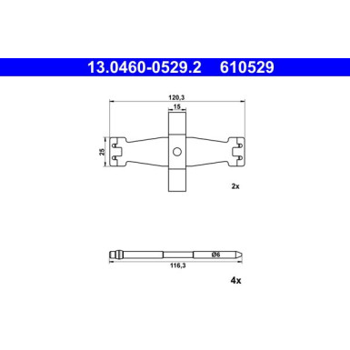 13.0460-0529.2 Zubehörsatz, Scheibenbremsbelag