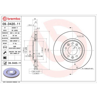 Brembo | Bremsscheibe | 09.D420.11