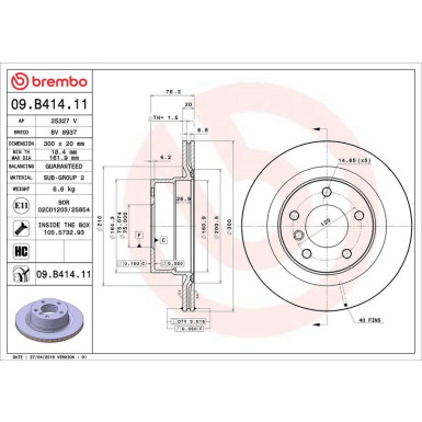 Brembo | Bremsscheibe | 09.B414.11