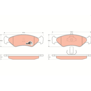 TRW Bremsbelagsatz, Scheibenbremse COTEC GDB1221
