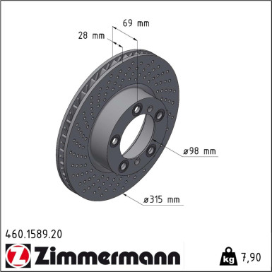 Zimmermann Bremsscheibe Coat Z 460.1589.20