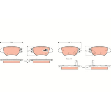 GDB1352 Bremsbelagsatz, Scheibenbremse COTEC