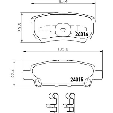 Hella | Bremsbelagsatz, Scheibenbremse | 8DB 355 010-811