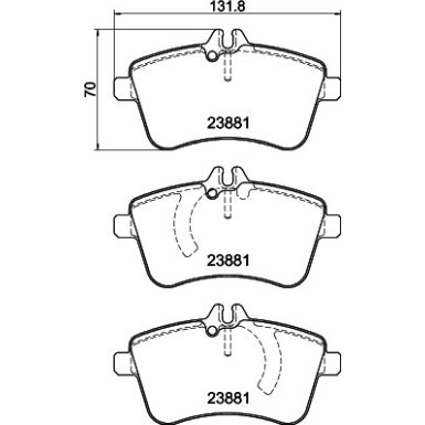 Hella | Bremsbelagsatz, Scheibenbremse | 8DB 355 010-331