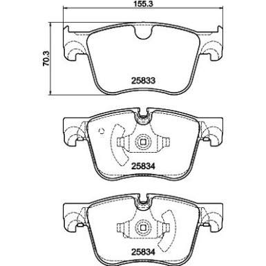 Hella | Bremsbelagsatz, Scheibenbremse | 8DB 355 024-751