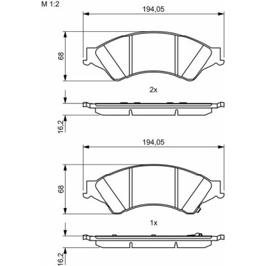 BOSCH Bremsbelagsatz, Scheibenbremse 0 986 494 791