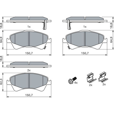 0 986 494 932 Bremsbelagsatz, Scheibenbremse