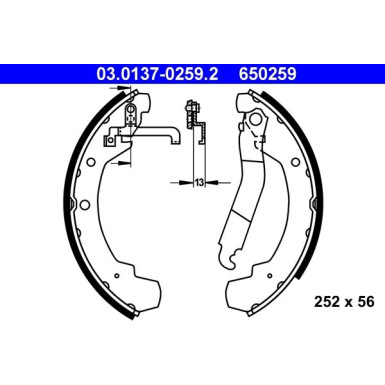 03.0137-0259.2 Bremsbackensatz 03.0137-0259.2 Bremsbackensatz