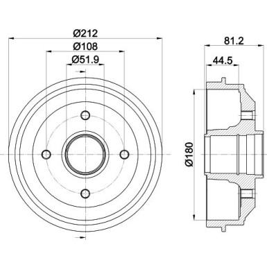 Hella | Bremstrommel | 8DT 355 301-241